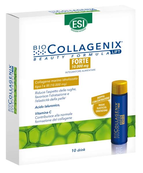 Esi Bio Collagenenix Forte Integratore di Collagene per Pelle Anti-Invecchiamento 10 Flaconcini