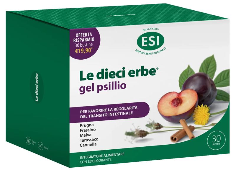 ESI Le Dieci Erbe Gel Psillio 30 Bustine Integratore Regolarità Intestinale — confronto prezzi