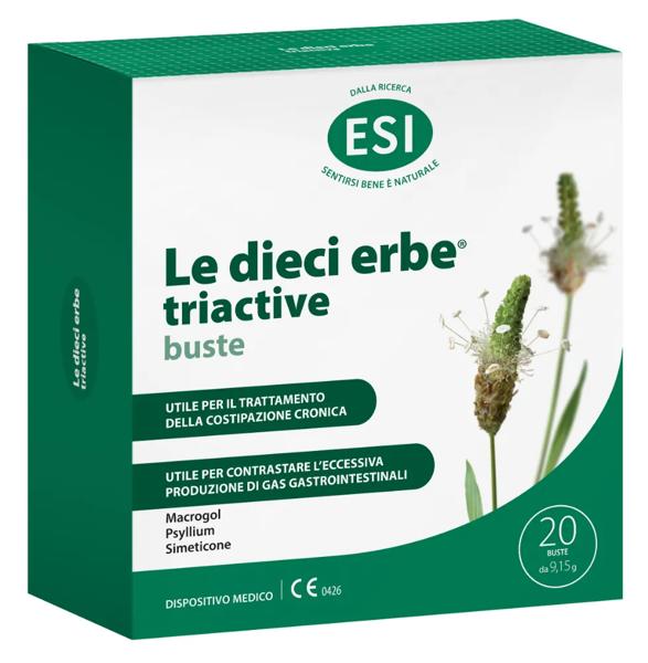 ESI Le Dieci Erbe TriActive 20 Bustine Regolarità Intestinale e Gonfiore