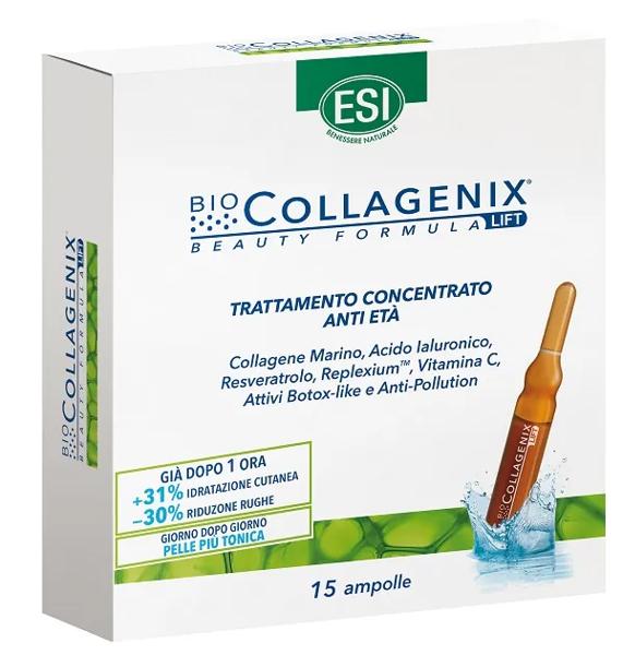 ESI Biocollagenix 15 Ampolle Anti-Età Collagene Acido Ialuronico Effetto Lifting