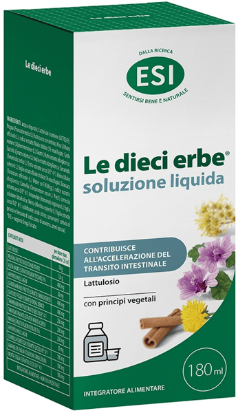 Esi Le Dici Erbe Soluzione Liquida 180 ml Integratore per Favorire L'Accelerazione del Transito Intestinale