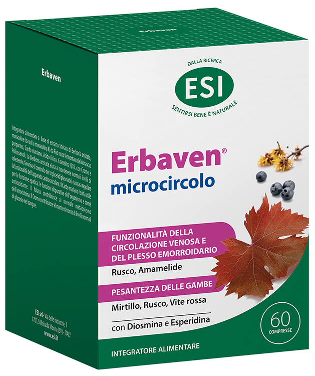 Esi Erbaven Microcircolo Integratore Per Circolazione ed Emorroidi 60 Compresse