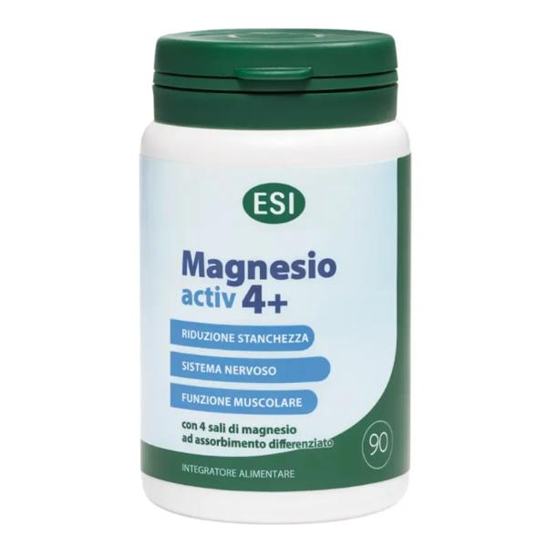 Esi Magnesio Activ 4+ Integratore 4 Sali di Magnesio 90 Ovalette
