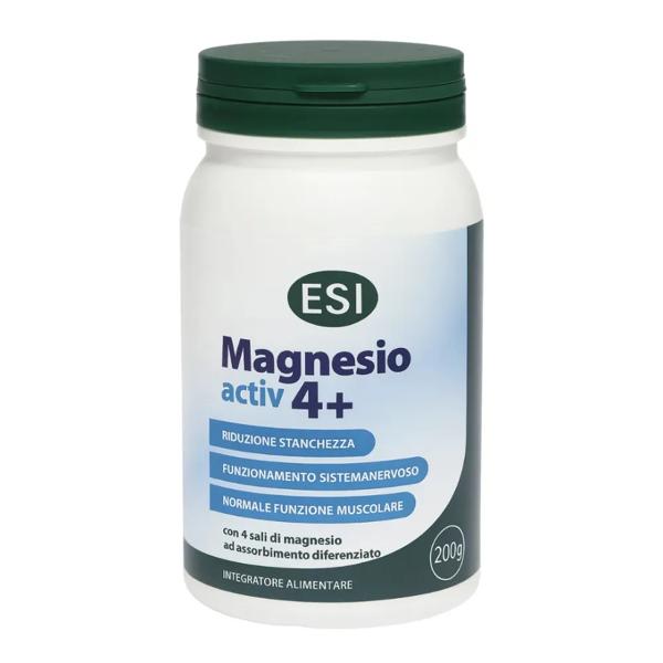 Esi Magnesio Activ 4+ Integratore 4 Sali di Magnesio Polvere 200 g