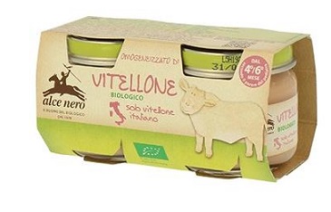 Alce Nero Baby Food Bio Omogeneizzato gusto Vitellone 2 x 80 g