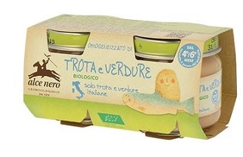Omogeneizzato Di Trota E Verdure Biologico 2x80 g Vasetti