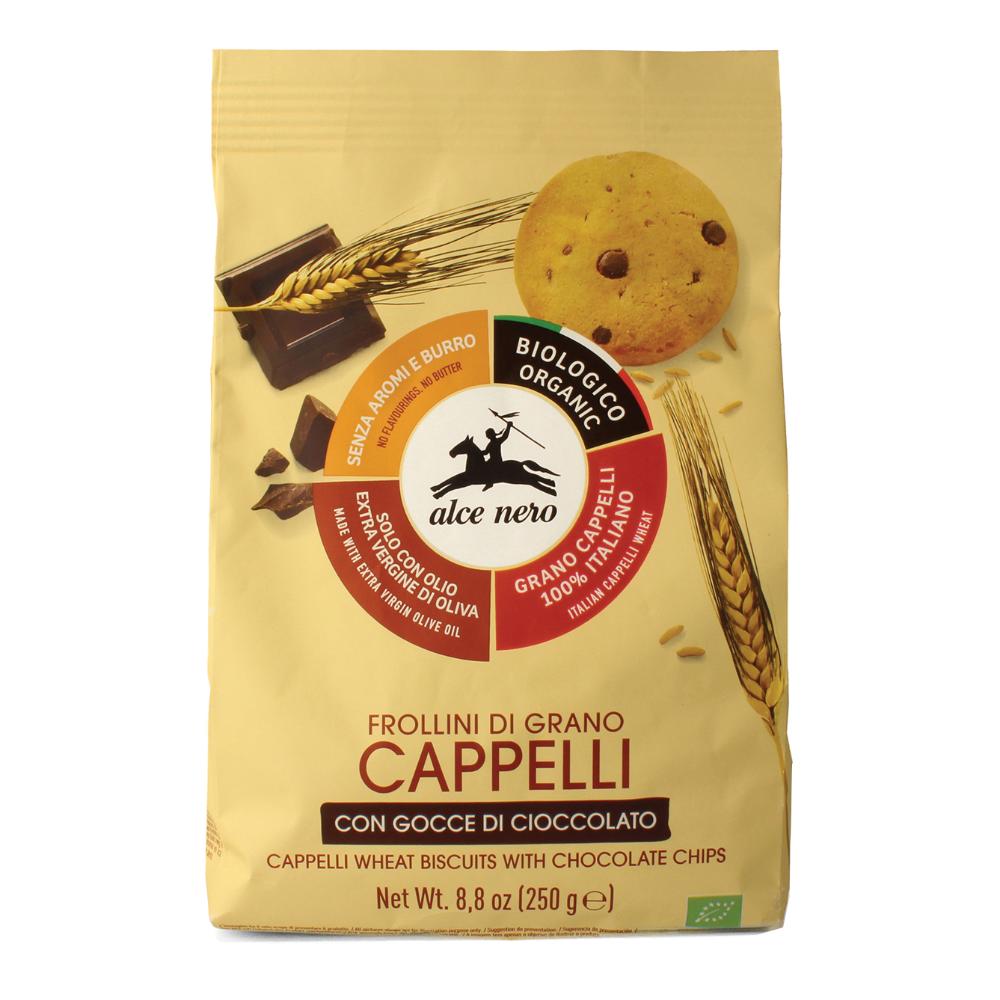 Frollino di grano cappelli con gocce di cioccolato bio 250 g