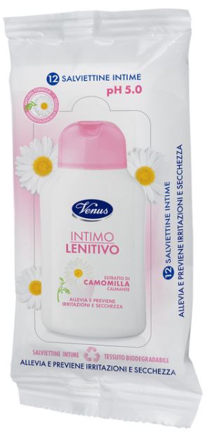 Venus Salviettine Intime Lenitivo 12 Pezzi