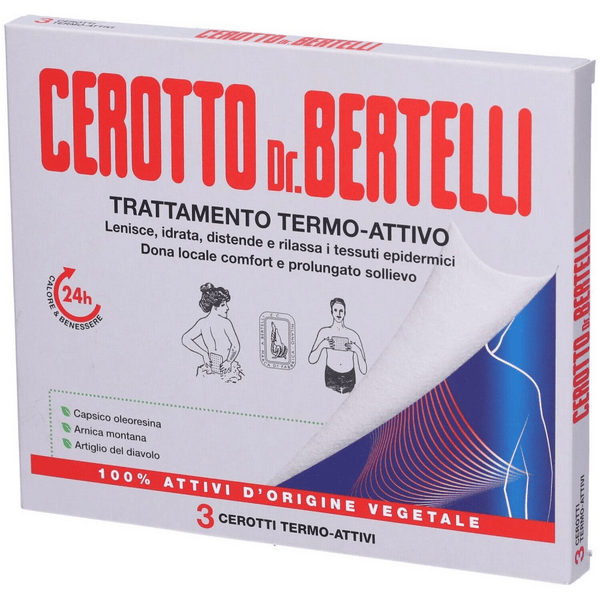 Bertelli Cerotto Termo-attivo Trattamento Dolori Muscolari 3 pezzi