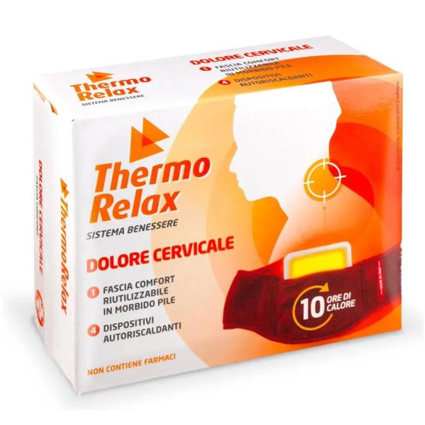 Thermorelax Fascia Cervicale Dispositivo Medico per Dolore Cervicale 1 Fascia + 4 Dispositivi