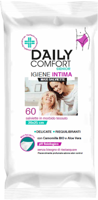 Daily comfort senior panni detergenti igiene intima 60 pezzi — confronto prezzi