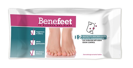 BIOGENYA - Benefeet - 12 Salviette Rinfrescanti per i piedi ad Effetto Igienizzante