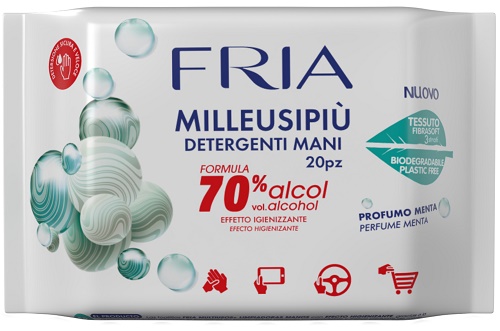 Fria milleusipiu' detergenti mani 70% alcol effetto igienizzante 20 pezzi — confronto prezzi