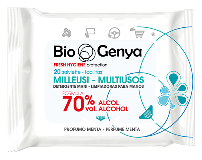 Biogenya milleusi igienizzanti 70% alcool salviette 20 pezzi — confronto prezzi