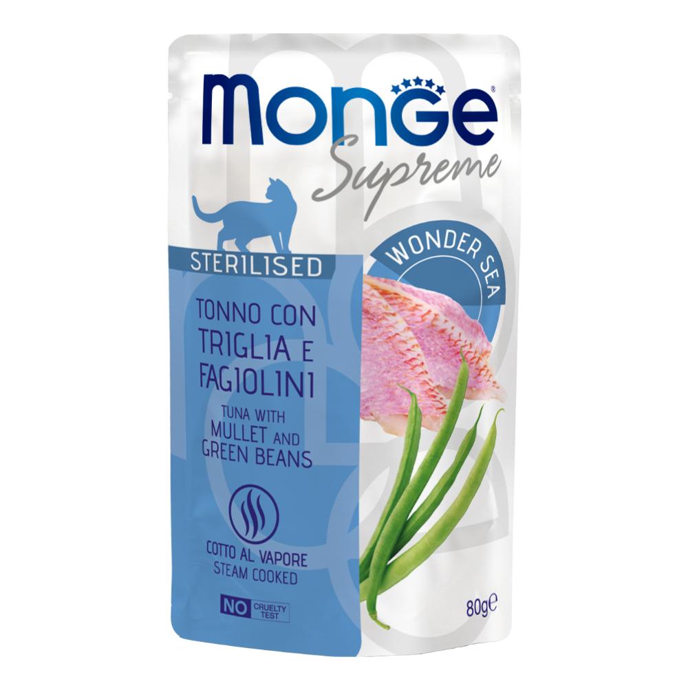Monge Supreme Sterilised Bustine Gatto Tonno con Triglia e Fagiolini 80 g Mangime