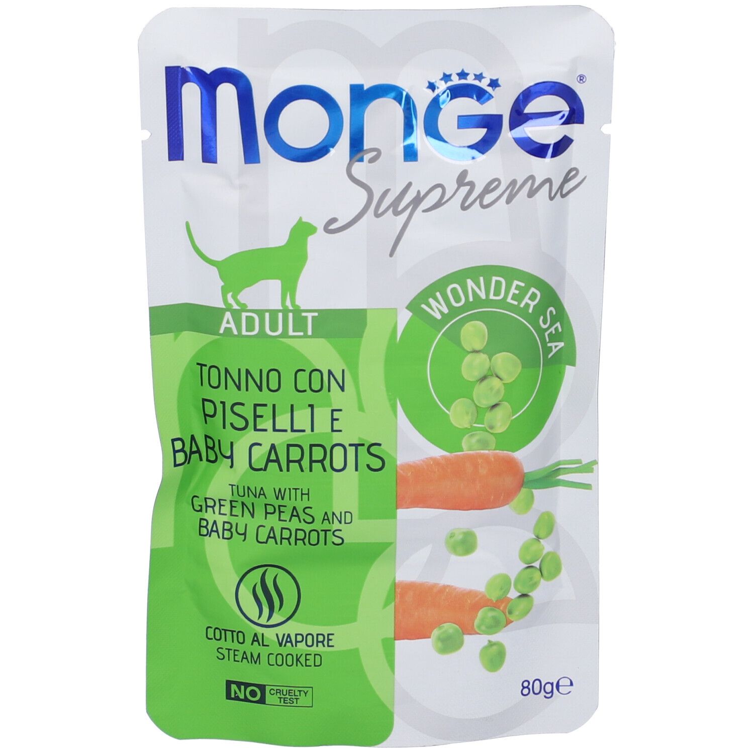Monge Supreme Adult Tonno Con Piselli E Baby Carrots Gatti Adulti 80 g Mangime