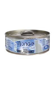 Monge Gatto Jelly Lattina Adulto Filetti Di Tonno &amp; Pesce Bianco 80 Gr