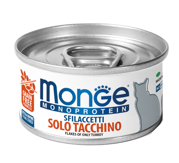 Monge Gatto Monoprotein Lattina Adulto Sfilaccetti Solo Tacchino 80 Gr