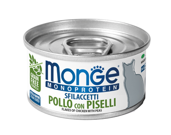 Monge Monoprotein Sfilaccetti Pollo con Piselli 80 g Mangime