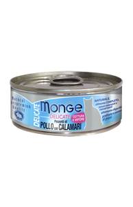 Monge Gatto Delicate Lattina Adulto Pezzetti Di Pollo &amp; Calamari 80 Gr