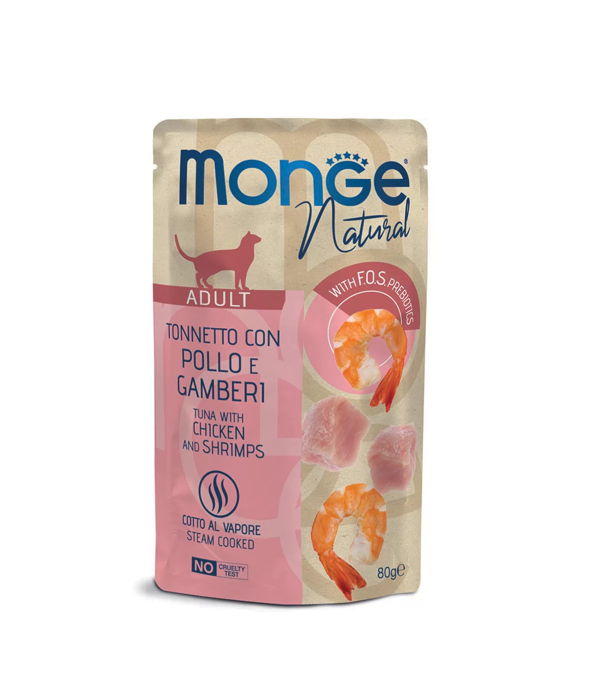 Monge Gatto Natural Busta Adulto Tonno, Pollo &amp; Gamberetti 80 Gr — confronto prezzi