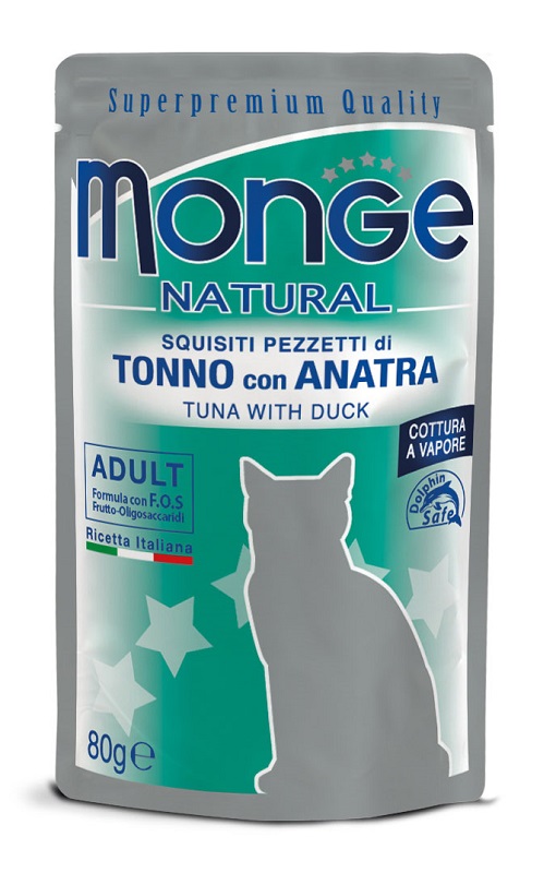 Monge Gatto Natural Busta Adulto Tonno &amp; Anatra 80 Gr