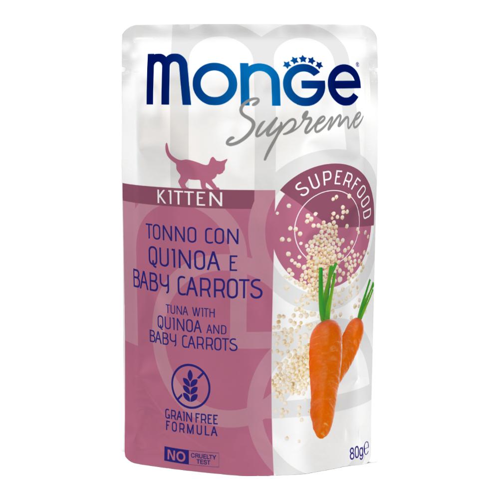 Monge Bustine Gattini Supreme Tonno Quinoa Baby Carrots 80 g Mangime