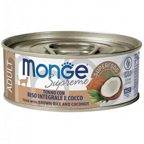 Monge Supreme Tonno Riso Integrale E Cocco Cibo Umido Gatti Adulti 80G — confronto prezzi