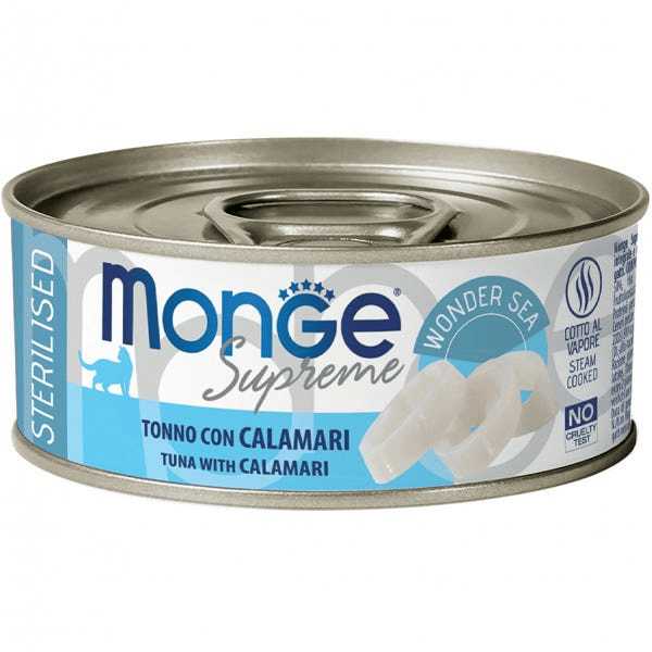 Monge Supreme Tonno Calamari Gatti Adulti Sterilizzati 80G — confronto prezzi