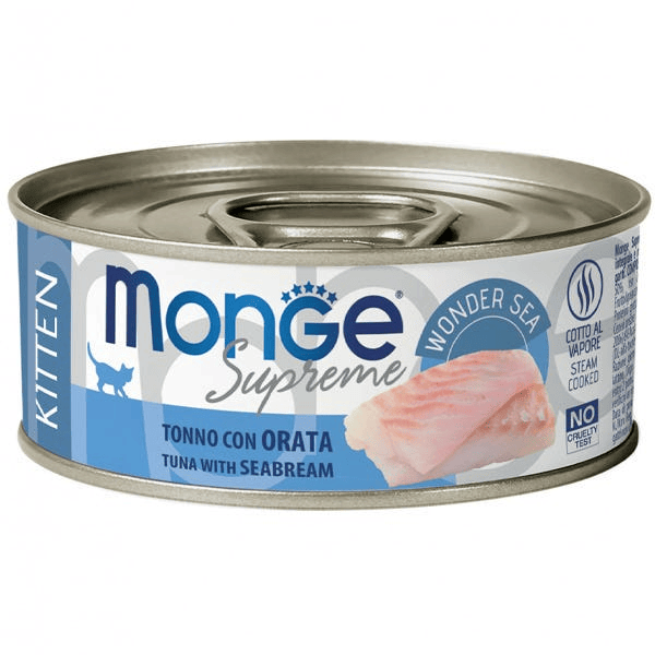 Monge Supreme Pezzetti Di Tonno Con Orata Per Gatti Adulti 80G