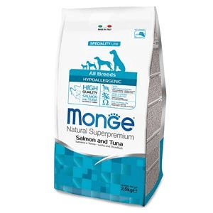 Monge Salmone E Tonno Cibo Secco Cani Adulti Sacco 2,5 Kg — confronto prezzi