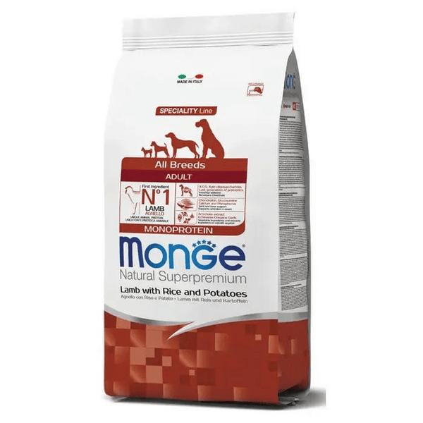Monge All Breeds Puppy & Junior Agnello Riso E Patate Cibo Secco Per Cani Cuccioli Sacco 2,5 Kg — confronto prezzi