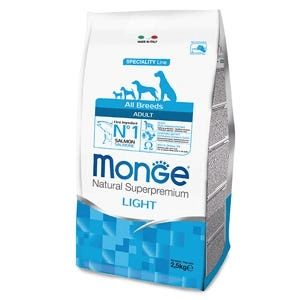 Monge Salmone E Riso Light Cibo Secco Cani Adulti Sacco 2,5 Kg