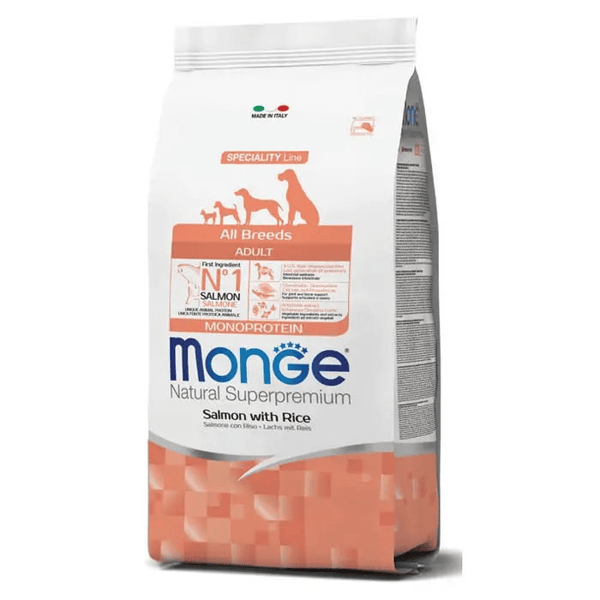 Monge All Breeds Salmone e Riso Cibo Secco Cani Adulti 12kg