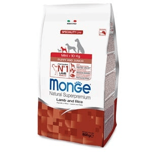 Monge Mini Puppy E Junior Agnello Riso E Patate Cibo Secco Per Cani Cuccioli Taglia Piccola Sacco 800G