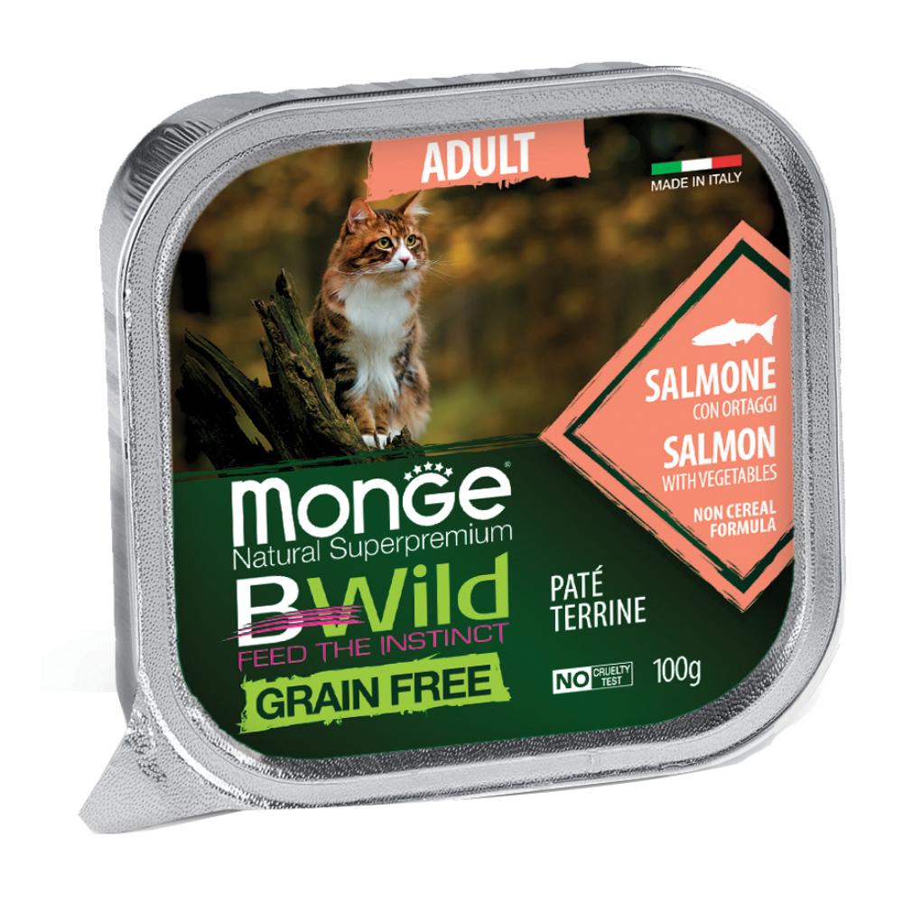 Monge Bwild Adult Cat Merluzzo, Gamberetti e Ortaggi 100 g Mangime
