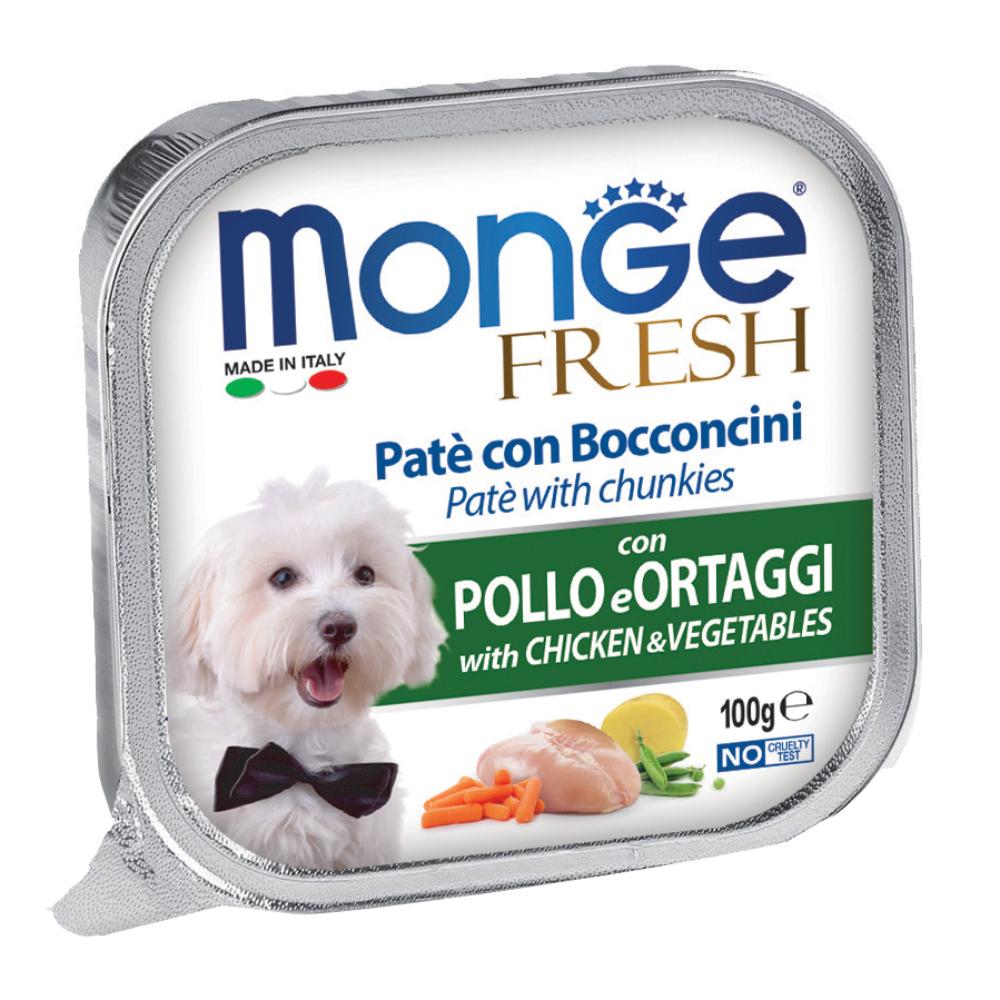 Monge Cane Fresh Vaschetta Adulto Pollo &amp; Verdure 100 Gr