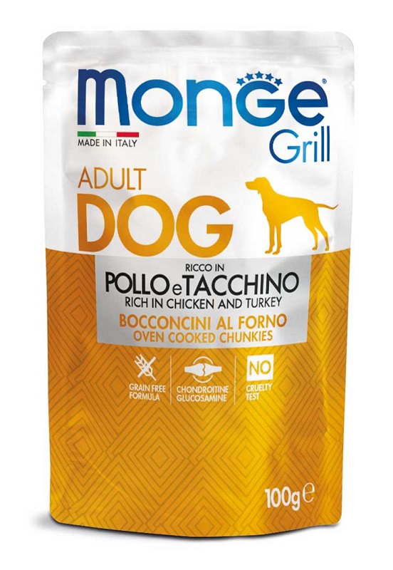 Monge Cane Grill Busta Adulto Pollo &amp; Tacchino 100 Gr