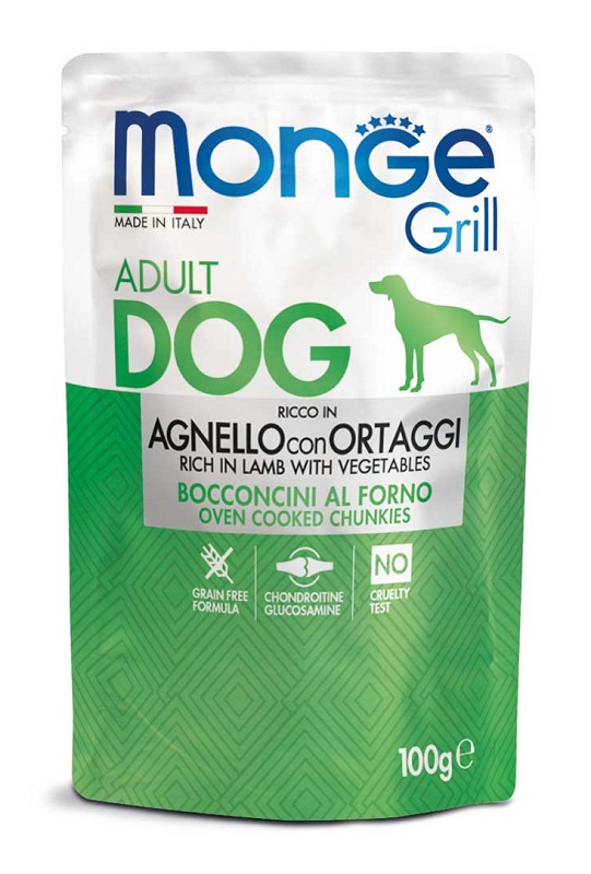 Monge Cane Grill Busta Adulto Agnello &amp; Ortaggi 100 Gr