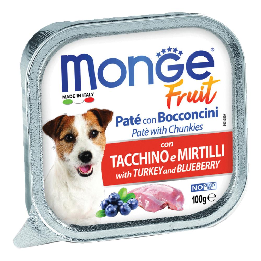 Monge Cane Fruit Vaschetta Adulto Tacchino &amp; Mirtilli 100 Gr