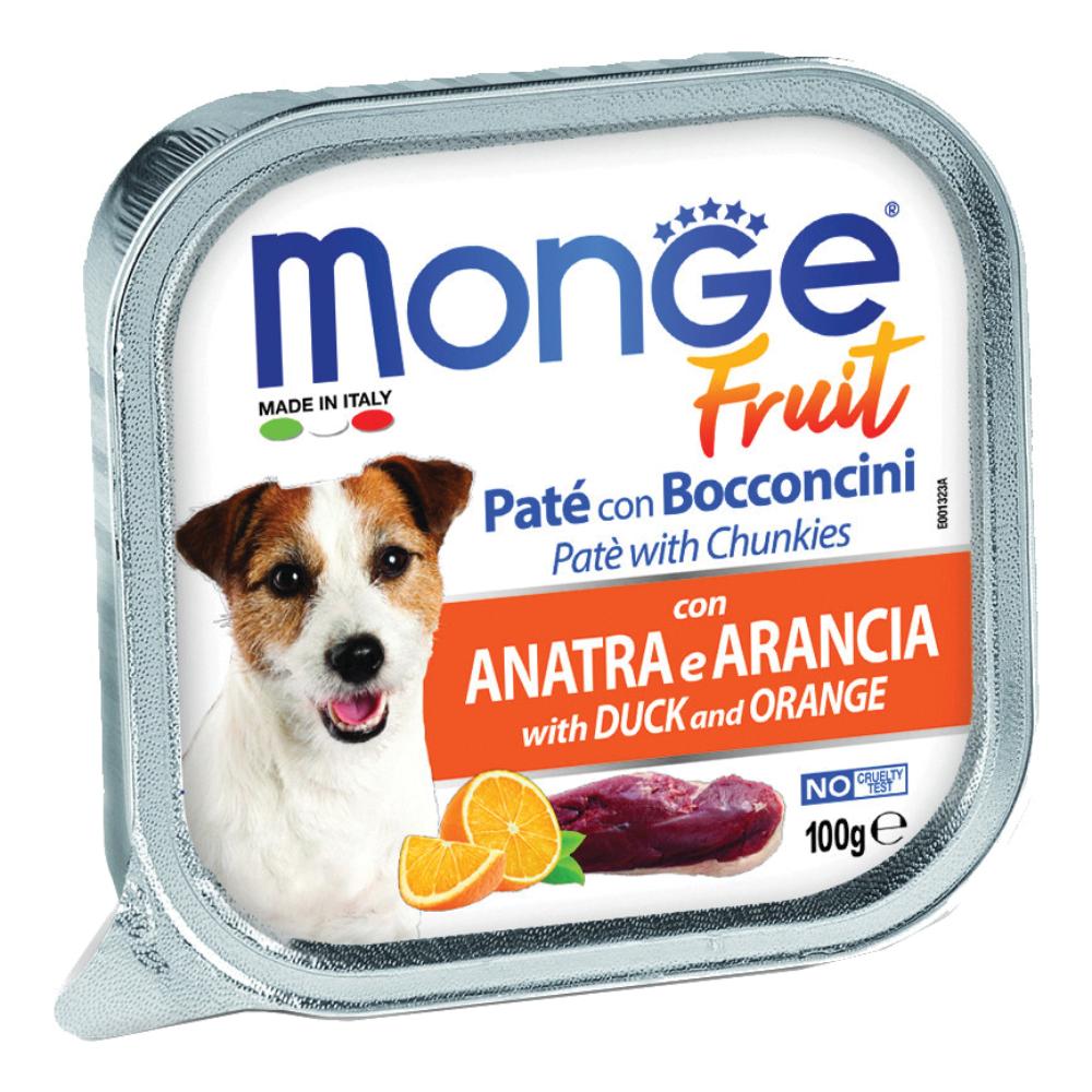Monge Cane Fruit Vaschetta Adulto Anatra &amp; Arancia 100 Gr