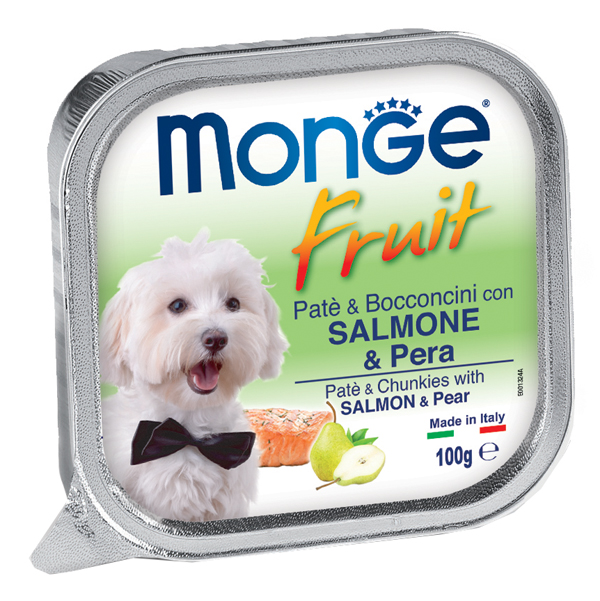 Monge Fruit Cane Salmone&Pera 100 g Mangime