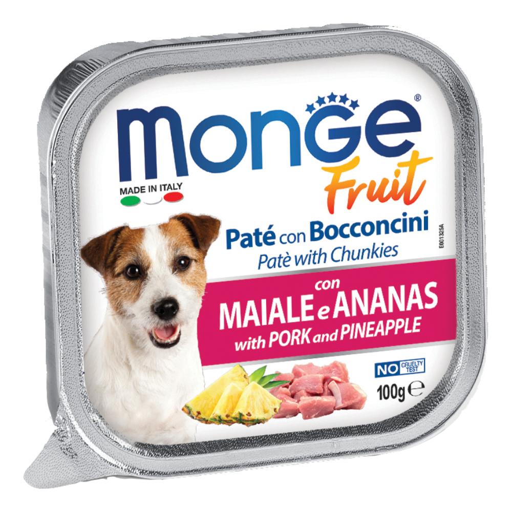 Monge Cane Fruit Vaschetta Adulto Maiale &amp; Ananas 100 Gr