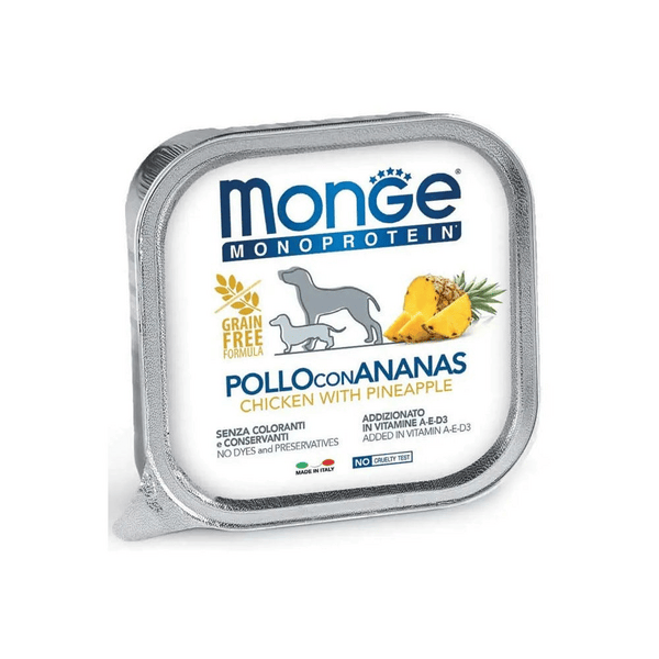 Monge Monoprotein Pollo Con Ananas Cibo Umido Per Cani Adulti 150G — confronto prezzi