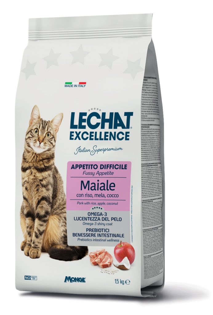 Monge Lechat Excellence Cibo Secco per Gatti Adulti con Appetito Difficile 1,50 kg