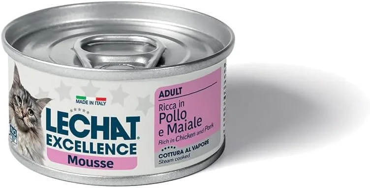 LeChat Excellence Adult Mousse Ricca in Pollo e Maiale, 85 g