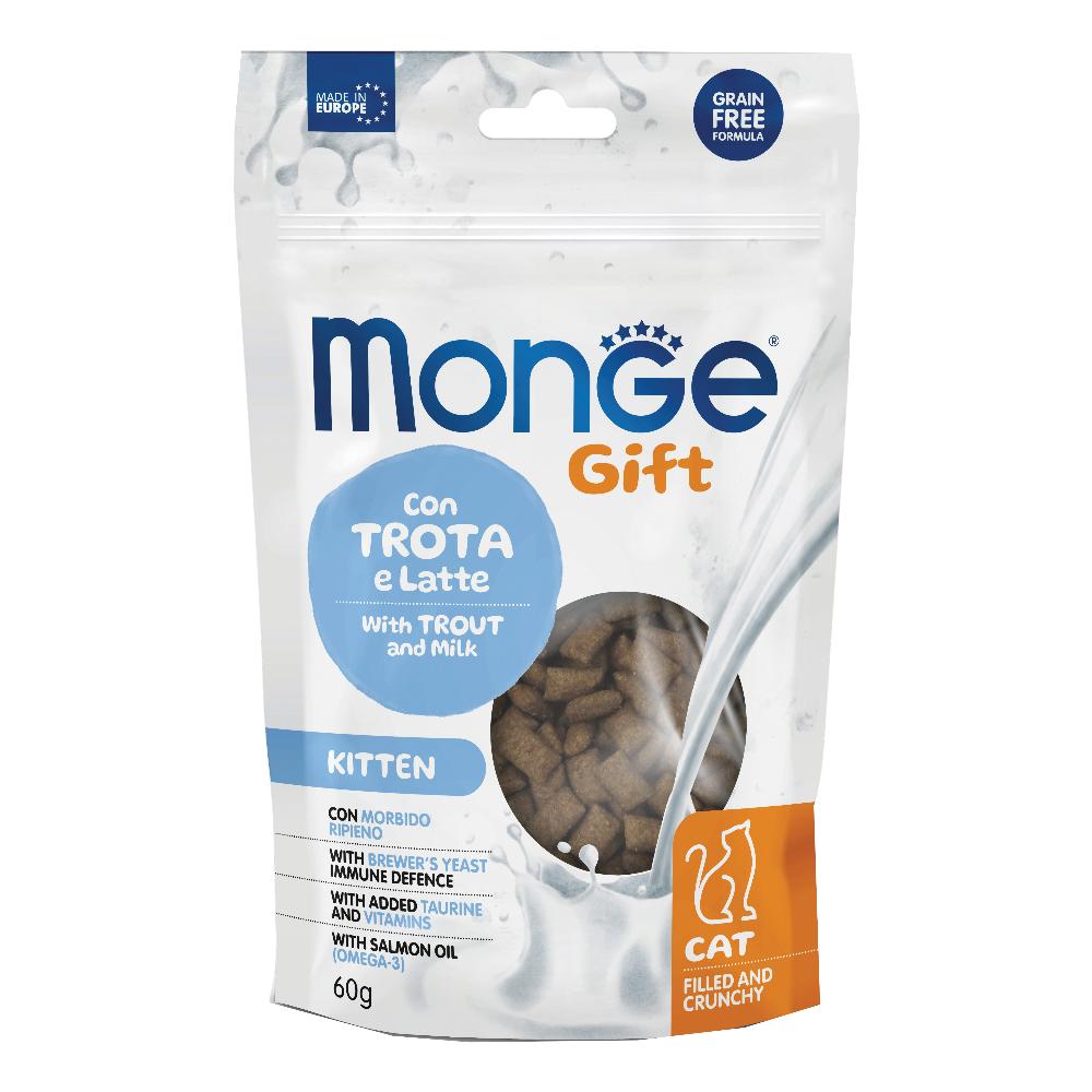 Monge cat filled and crunchy gift gattino con trota e latte 60 g — confronto prezzi