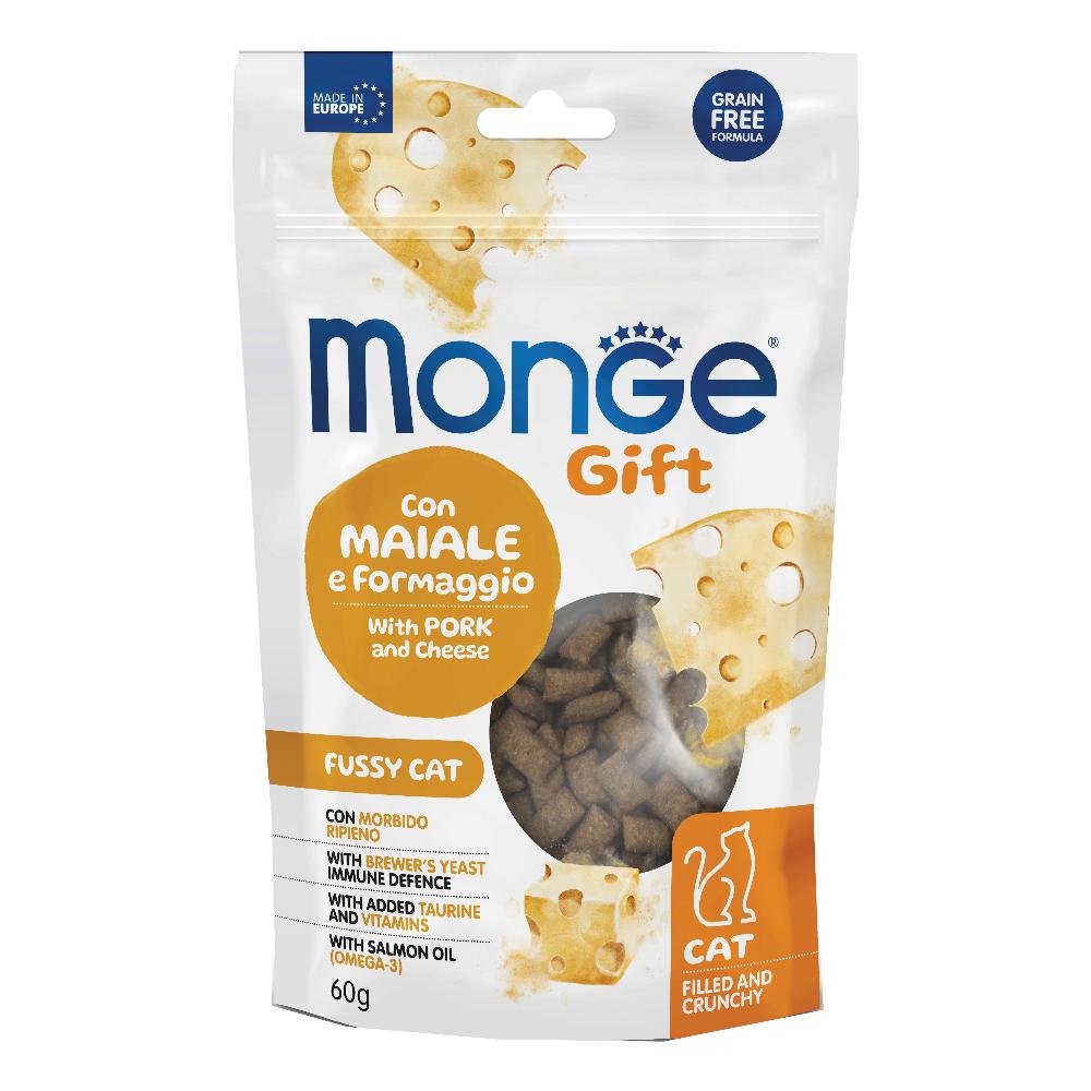Monge cat filled and crunchy gift appetito difficile con maiale e formaggio 60 g — confronto prezzi