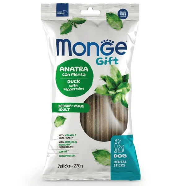 Monge Dental Sticks Anatra Con Menta Per Cani Adulti Medium/Maxi 270G — confronto prezzi