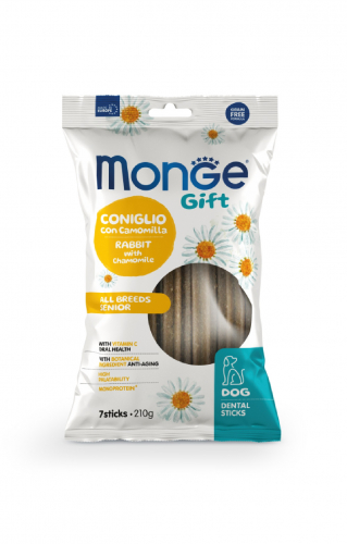 Monge Dental Sticks Coniglio Con Camomilla Per Cani Senior All Breed 210G
